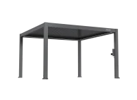 FlexPatio POWER+ PRO Gen 2 Motorized Pergola 13' x 13' Gray - 6063-T5 Aluminum Motorized Louvers, LED, IP68 Outlets, 165 MPH Wind, 50 PSF Snow(m-2)
