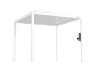 FlexPatio POWER+ Gen 2 Motorized Pergola 10'L x 10'W White - 6063-T5 Aluminum, Motorized Louvers, LED(m-2)