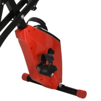 Soozier 3 in 1 Folding Exercise Bike, Foldable Stationary Bike with 8-Level Magnetic Resistance, Adjustable Seat, Red(m-11)