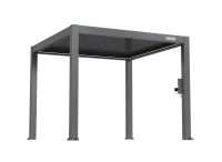Flexpatio FlexPatio POWER+ PRO Gen 2 Motorized Pergola 10' x 10' Gray 6063-T5 Aluminum, 450.0 lb, Motorized Louvers(m-2)