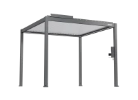 FlexPatio POWER+ Gen 2 Motorized Pergola with Motorized Louvers, 10'L x 10'W, Gray with White Louvers, 6063-T5 Aluminum(m-2)