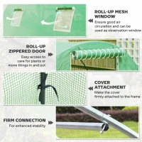 Outsunny Walk-In Tunnel Greenhouse, Plant Hot House with 4 Windows and Zipper Door, 10' x 10' x 7' , Green(m-6)