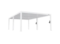 FlexPatio POWER+ PRO Gen 2 Motorized Pergola 16' x 26' White - 6063-T5 Aluminum Louvered Roof with LED Lighting(m-2)