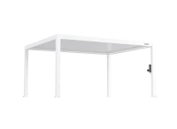 FlexPatio POWER+ PRO Gen 2 Motorized Pergola 13' x 16' White – 6063-T5 Aluminum, Motorized Louvers, LED, IP68 Outlets, 165 MPH Wind(m-2)