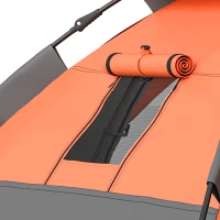 Outsunny Pop up Camping Tent, 3-4 Man Family Tent, 3000mm Waterproof, with Carry Bag and Top Hook, Dark Grey and Orange(m-9)