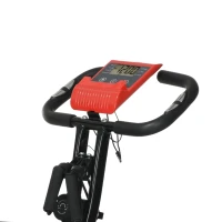 Soozier 3 in 1 Folding Exercise Bike, Foldable Stationary Bike with 8-Level Magnetic Resistance, Adjustable Seat, Red(m-10)