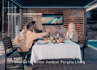 FlexPatio POWER+ Gen 2 Motorized Pergola with Motorized Louvers, 10'L x 20'W, Gray, 6063-T5 Aluminum(m-3)