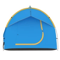 Outsunny 3000mm Waterproof SUV Tent, Car Tent with 3 Doors and Mesh Window, for 5-6 Person Camping Travel, Blue and Orange(m-9)