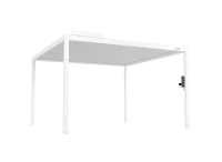 FlexPatio POWER+ Gen 2 Motorized Pergola with Motorized Louvers and LED, 13'L x 13'W White 6063-T5 Aluminum Outdoor Pavilion(m-2)