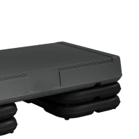 Soozier Adjustable Aerobic Stepper, 3-Level with Risers 4", 6", 8" Exercise Step Platform for Home Gym Fitness Workout, 330lbs Weight Capacity, Grey(m-9)