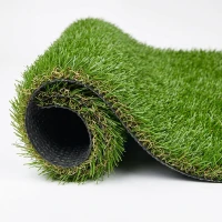 Outsunny Artificial Grass 10' x 3' (30 Square Feet), Fake Grass Turf with UV Protection, Drain Holes for Rain, Green(m-9)