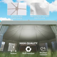 Outsunny 21' x 29' Wedding Event Party Tent High Peak Decagonal Outdoor Gazebo Canopy with Removable Walls White(m-6)