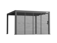 Flexpatio Privacy Shutter Walls Adjustable All-Aluminum Shutters for Pergola - 13' Side Gray, 0–180° Light and Airflow Control(m-2)