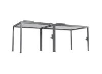 FlexPatio POWER+ Gen 2 Motorized Pergola, Motorized Louvered Aluminum Patio Cover - 10'L x 23'W, Gray with White Louvers(m-2)