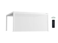 Flexpatio Motorized Roller Shades White - 16' Side Tough Mesh Weave Privacy Screen with Aluminum Track, 8% Openness, UV-Resistant Waterproof Fabric(m-2)