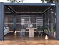 Flexpatio Privacy Shutter Walls Adjustable 0–180° All-Aluminum Panel Add-On, 16' Side Gray for Pergola Shade and Airflow Control(m-10)
