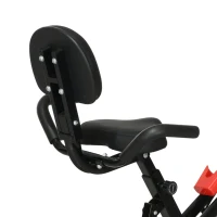Soozier 3 in 1 Folding Exercise Bike, Foldable Stationary Bike with 8-Level Magnetic Resistance, Adjustable Seat, Red(m-9)
