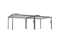 FlexPatio POWER+ Gen 2 Motorized Pergola 13'L x 26'W Gray with White Louvers 6063-T5 Aluminum, Motorized Louvers(m-2)