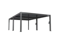 FlexPatio POWER+ PRO Gen 2 Motorized Pergola 16' x 26' Gray — 6063-T5 Aluminum Louvered Roof with LED and IP68 Outlets(m-2)
