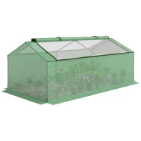 Outsunny Mini Greenhouse, Portable Garden Green House with Zipper Windows, PE Cover for Outdoor, Indoor, 71" x 36" x 28", Green(m-13)