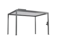 FlexPatio POWER+ Gen 2 Motorized Pergola with Motorized Louvers, 10'L x 13'W, Gray with White Louvers, 6063-T5 Aluminum(m-2)
