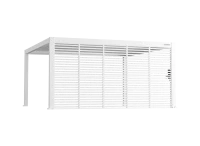 Flexpatio Privacy Shutter Walls Adjustable All-Aluminum Shutters 16' Side White - Pergola Privacy & Shade(m-2)