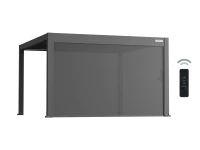 Flexpatio Motorized Roller Shades 13' Side Gray - Motorized Pergola Privacy Screen with Aluminum Track(m-2)