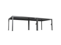 FlexPatio POWER+ PRO Gen 2 Motorized Pergola – 13' x 32' Gray, 6063-T5 Aluminum, Motorized Louvers, LED Lighting(m-2)