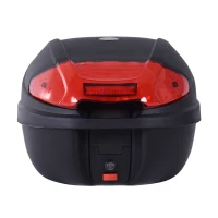 HOMCOM 30L Motorcycle Tail box Top Case Motorbike Trunk Helmet Carrier Luggage Helmet Storage Mount Rack w/ Lock(m-11)