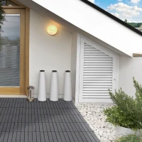 Outsunny Interlocking Deck Tiles, Pack of 11 Outdoor Flooring Patio Tiles, 12" x 12", All Weather for Porch, Balcony, Backyard for a New Classic Look, Grey(m-4)