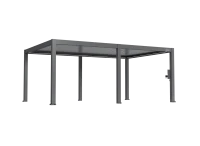 FlexPatio POWER+ PRO Gen 2 Motorized Pergola 13' x 20' (6-Post) Gray - 6063-T5 Aluminum Motorized Louvers LED IP68(m-2)