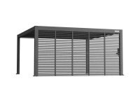Flexpatio Privacy Shutter Walls Adjustable 0–180° All-Aluminum Panel Add-On, 16' Side Gray for Pergola Shade and Airflow Control(m-2)