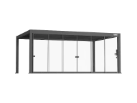 Flexpatio Glass Doors for Gen 2 Perogla - 10mm Tempered Glass Sliding Doors, 100% Aluminum Rail, 20' Side Gray(m-2)