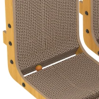 PawHut 2PCS Cat Scratching Board L Shape Cat Scratcher Cat Scratching Pad with 3 Toy Balls, Catnip(m-11)