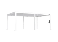 FlexPatio POWER+ PRO Gen 2 Motorized Pergola – 13' x 20' (6-Post) White, 6063-T5 Aluminum, Motorized Louvers, LED Lighting, IP68 Outlets(m-2)
