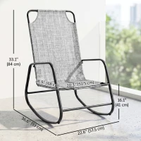 Outsunny Garden Rocking Chair, Outdoor Indoor Texteline Rocker for Patio, Balcony, Porch, Grey(m-3)