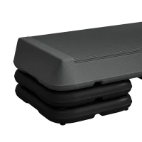 Soozier Adjustable Aerobic Stepper, 3-Level with Risers 4", 6", 8" Exercise Step Platform for Home Gym Fitness Workout, 330lbs Weight Capacity, Grey(m-8)