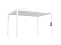 FlexPatio POWER+ Gen 2 Motorized Pergola 10'L x 13'W White - 6063-T5 Aluminum, Motorized Louvers, LED(m-2)