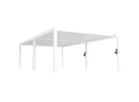FlexPatio POWER+ PRO Gen 2 Motorized Pergola – Motorized Aluminum Louvered Patio Cover 16' x 29' White with IP68 Outlets(m-2)