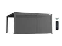 Flexpatio Motorized Roller Shades 16' Side Gray - Motorized Pergola Privacy Screen with Aluminum Track(m-2)