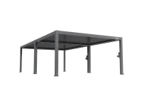 FlexPatio POWER+ PRO Gen 2 Motorized Pergola 16' x 29' Gray - 6063-T5 Aluminum, Motorized 120° Louvers, LED, IP68, 165 MPH/50 PSF(m-2)