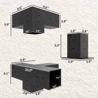 Outsunny 12PCS Pergola Kit, Pergola Brackets with 3-Way & 4-Way Corner Brackets for 4"x4" (Actual 3.6"x3.6") Lumber(m-3)