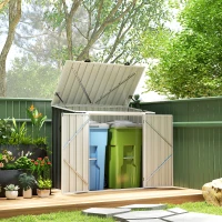 Outsunny 5ft x 3ft Outdoor Storage Shed, Garbage Bin Shed Organizer with Lockable Double Doors and Openable Lid(m-1)
