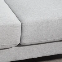 HOMCOM Loveseat Sofa, Modern Couch with Pocket Spring, Linen Upholstered, Thick Padded, Light Grey(m-10)