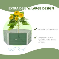 Outsunny 40'' Hexagon Raised Garden Bed, Outdoor Metal Planter Box with Gloves, for Backyard, Patio to Grow Vegetables, Herbs, and Flowers, Green(m-5)