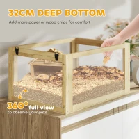 PawHut Wooden Hamster Cage, 3 Tier Gerbil Cage with Deep Bottom, Hut, Seesaw, Exercise Wheel, Ramps, 24" x 16" x 29.5"(m-5)