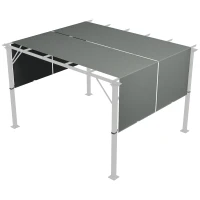 Outsunny 2 Pcs Pergola Replacement Canopy, UV Protection Pergola Shade Cover, Easy to Install, for 10 x 10ft Pergola, Dark Gray(m-11)