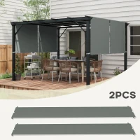 Outsunny 2 Pcs Pergola Replacement Canopy, UV Protection Pergola Shade Cover, Easy to Install, for 10 x 10ft Pergola, Dark Gray(m-4)