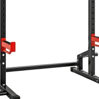 Soozier Power Cage Squat Rack, 1100LB Heavy-Duty Power Rack with Pull-Up Bar, Adjustable J-Hooks, Plates and Barbell Storage(m-10)