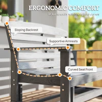 Outsunny Patio Glider Bench w/ HDPE Slatted Double Rocking Chair, Distressed Gray(m-8)